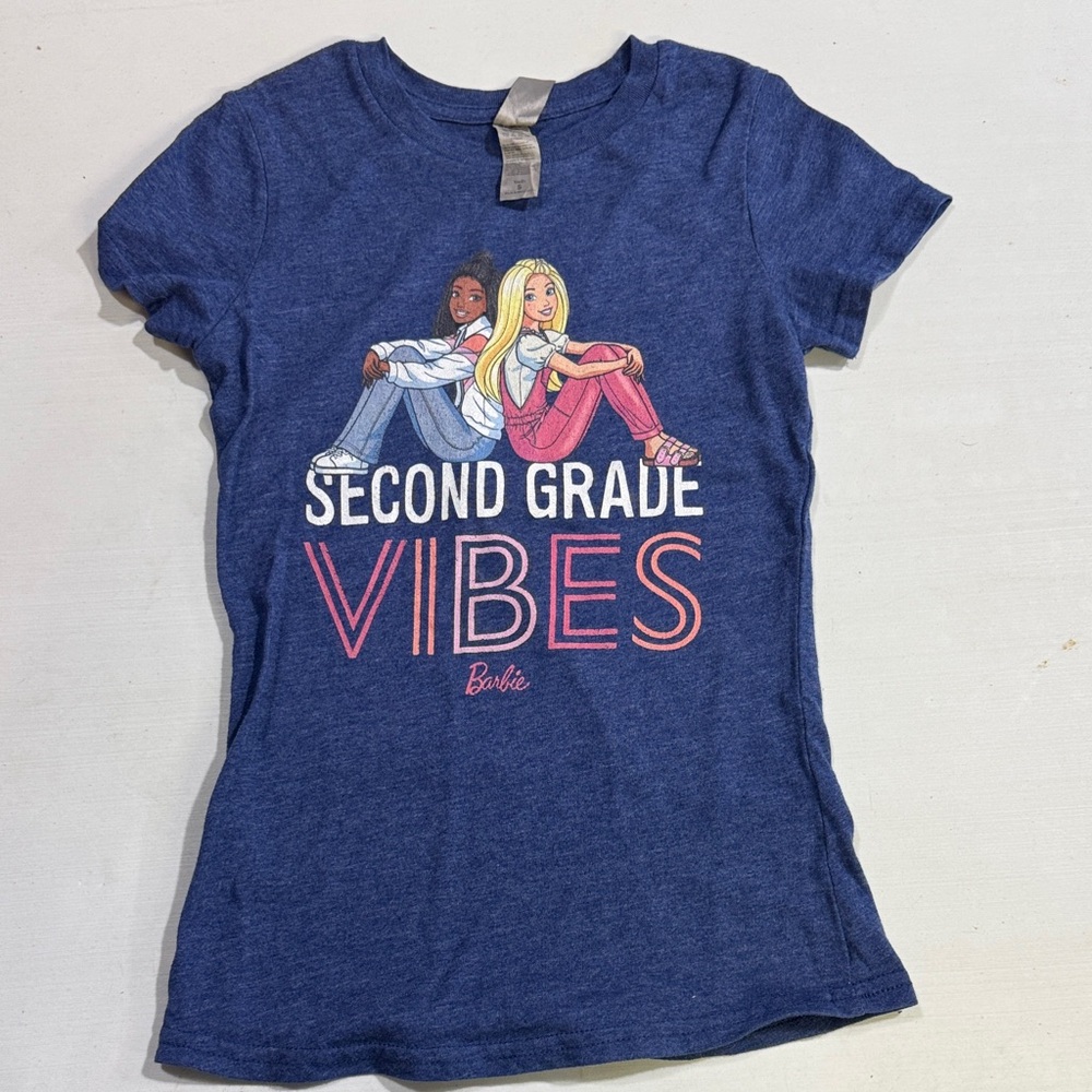 Barbie Kids Navy T-Shirt - Second Grade Vibes